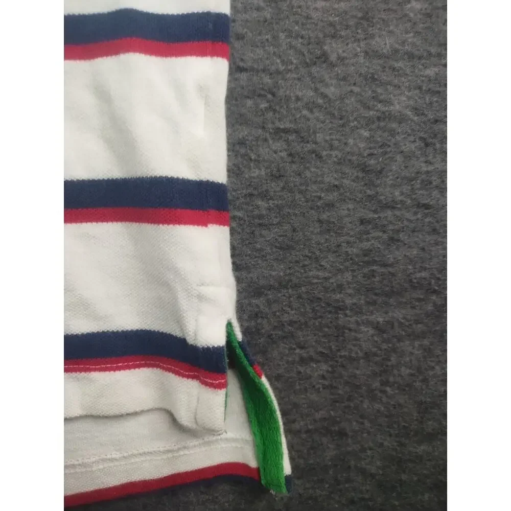 Vintage Polo Ralph Lauren Shirt Mens 2XL White Blue Red Striped Casual